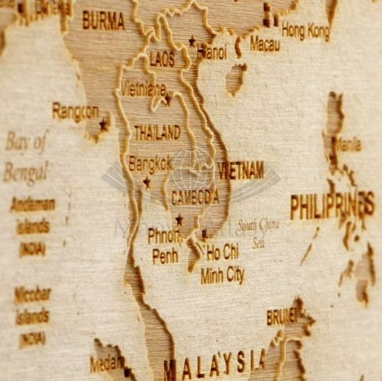 Świat. Mapa 3D w drewnie. Fragment 5