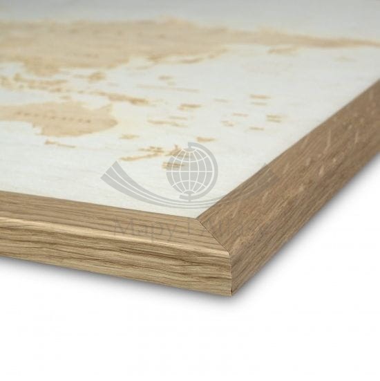 Świat. Mapa 3D w drewnie. Rama