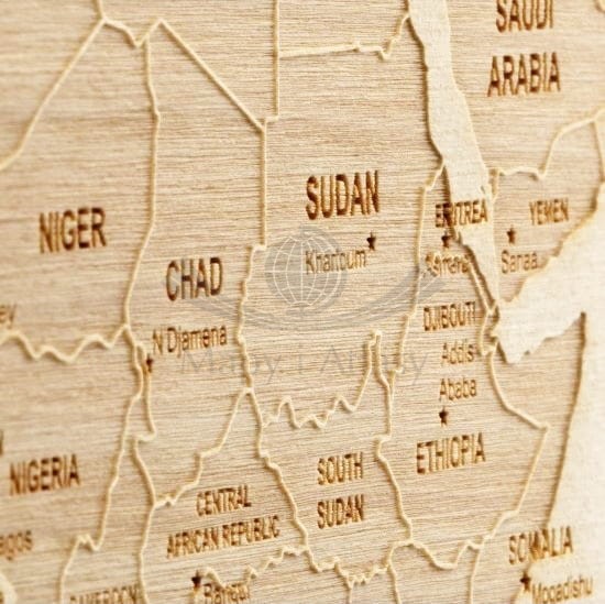 Świat. Mapa 3D w drewnie. Fragment 2