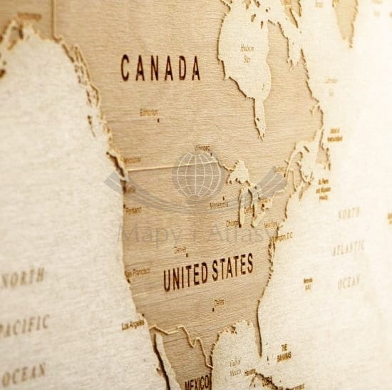 Świat. Mapa 3D w drewnie. Fragment 6