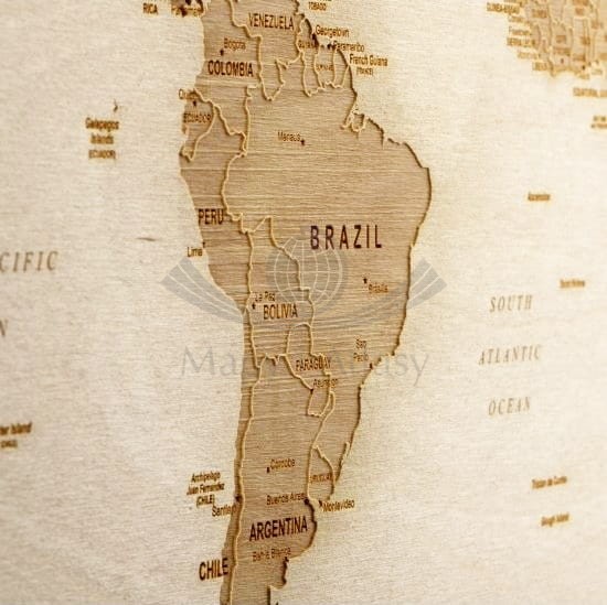 Świat. Mapa 3D w drewnie. Fragment 7