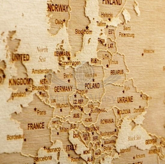 Świat. Mapa 3D w drewnie. Fragment 8