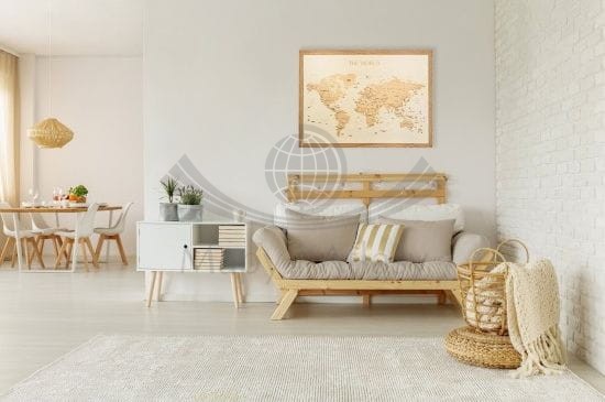 Świat. Mapa 3D w drewnie. Przykład aranżacji 4