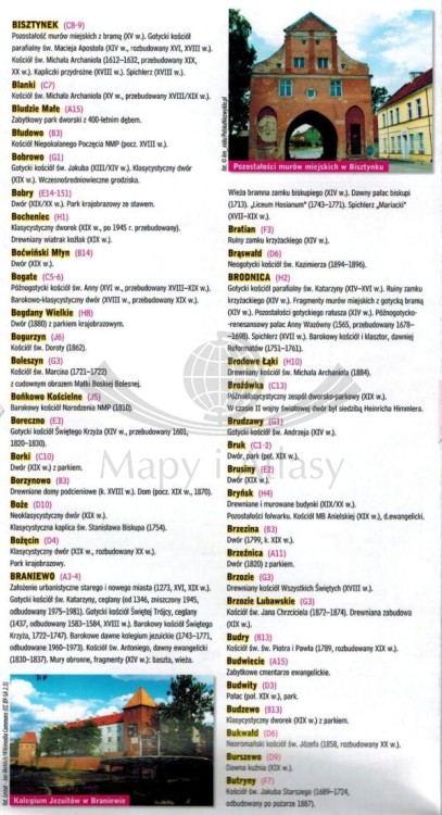 Województwo warmińsko-mazurskie. Laminowana mapa samochodowo-turystyczna wydawnictwa Demart. Informator - fragment