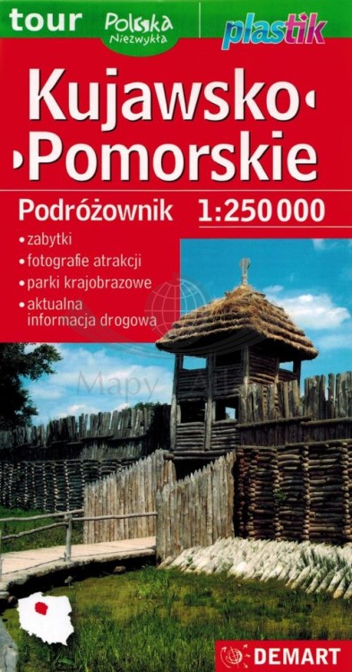Województwo kujawsko-pomorskie. Laminowana mapa samochodowo-turystyczna wydawnictwa Demart. Okładka