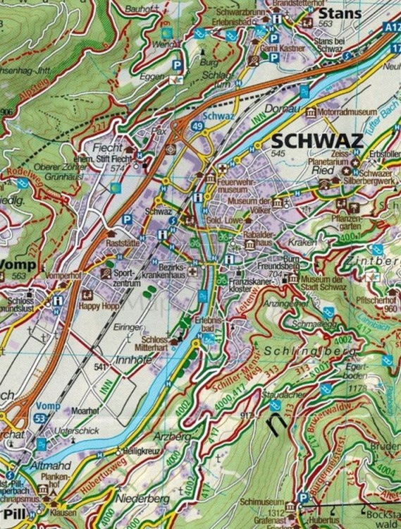 Tuxer Alpen. Inntal, Wipptal, Zillertal 1:50 000. Mapa turystyczna 240 wydawnictwa Kompass. Fragment 1