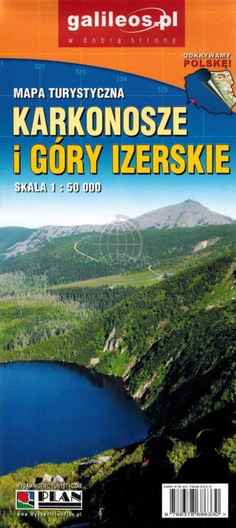 Karkonosze i Góry Izerskie 1:50 000. Mapa turystyczna wydawnictwa Galileos. Okładka