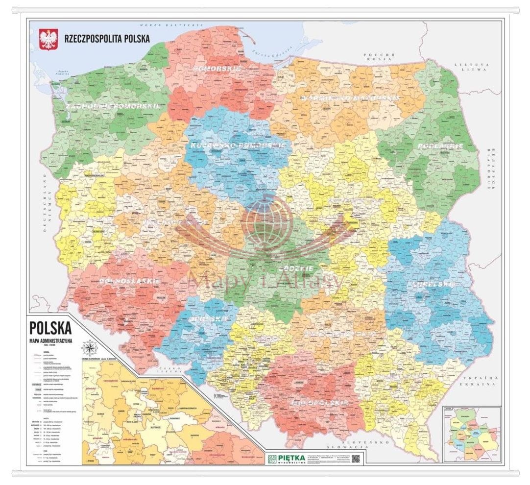Polska 1:750 000. Mapa ścienna administracyjna. Wersja STRONG