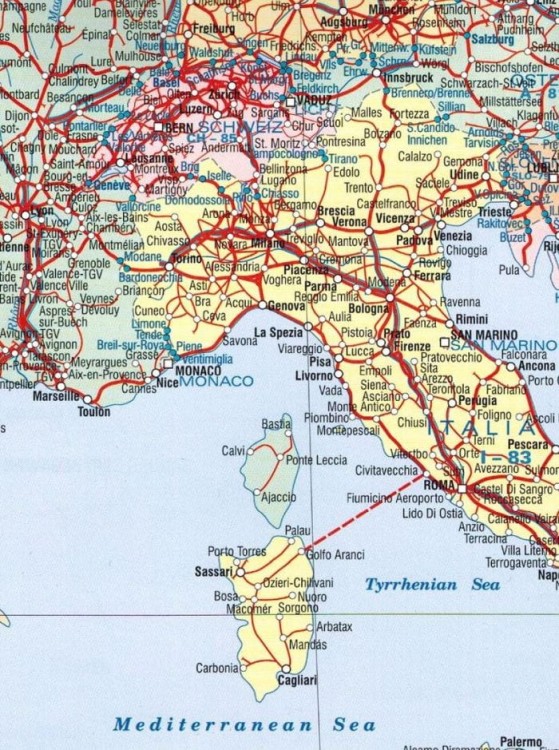 Azja i Europa. Mapa składana kolejowa. Fragment 1