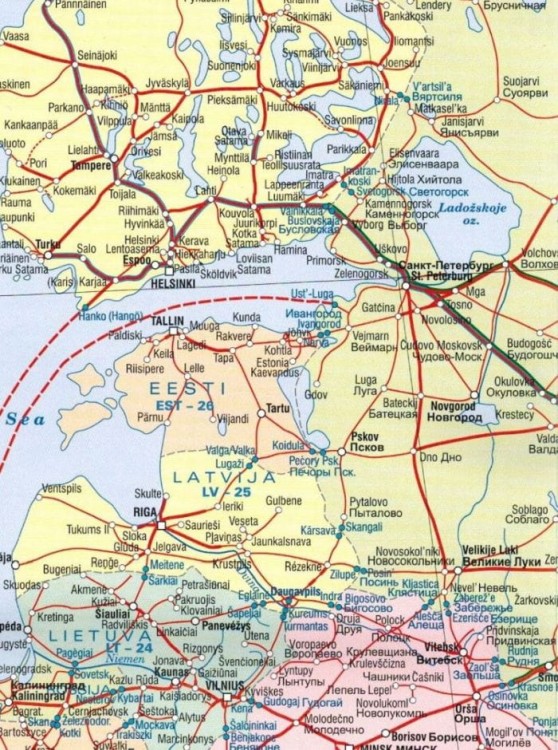 Azja i Europa. Mapa składana kolejowa. Fragment 2
