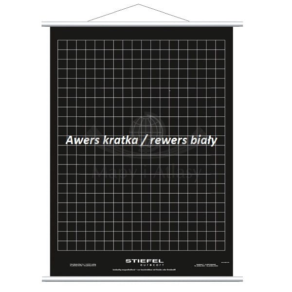 Plansza metaliczna 97 x 136 cm. Dwustronna 2 w 1: kratka / biała. Zwijana