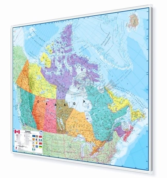 Kanada 1:4 850 000. Mapa polityczna magnetyczna. Rama alu SLIM