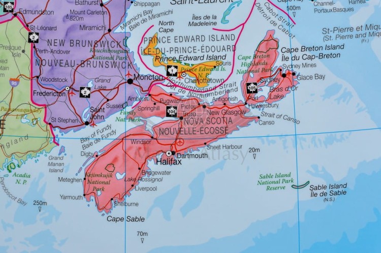 Kanada 1:4 850 000. Mapa polityczna magnetyczna. Rama alu SLIM. Fragment 2