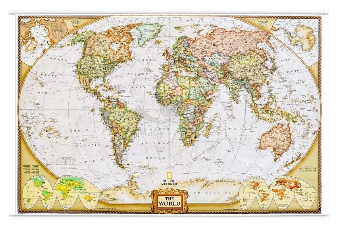 Świat 1:29 772 000. Mapa ścienna polityczna, ekskluzywna. Laminat matowy. National Geographic