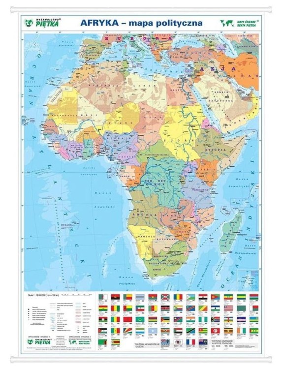 Afryka. Dwustronna mapa ścienna MIDI. Fizyczna/polityczna. Strona polityczna