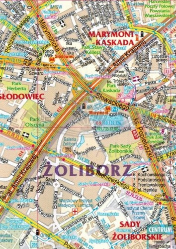 Warszawa 1:28 000. Laminowana mapa / Plan miasta wydawnictwa Gauss. Fragment 1