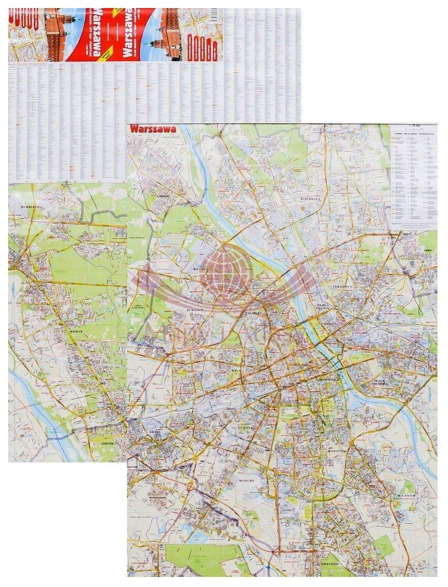 Warszawa 1:28 000. Mapa ścienna / Plan miasta. Wyd. 2024/2025