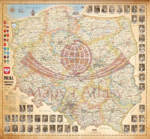 Polska 1:750 000. Mapa ścienna stylizowana