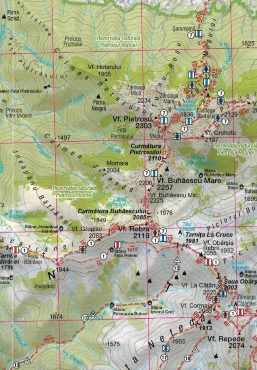 Góry Rodniańskie 1:55 000. Mapa turystyczna MN03 wydawnictwa Schubert & Franzke. Fragment 1