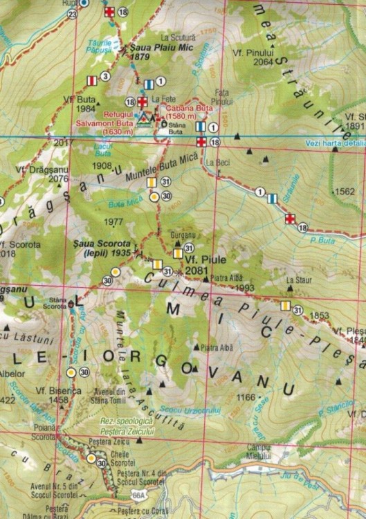 Góry Retezat 1:50 000. Mapa turystyczna MN06 wydawnictwa Schubert & Franzke. Fragment 2