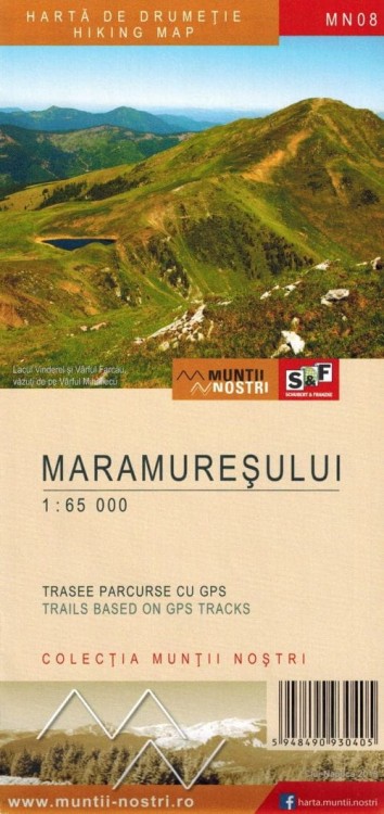 Maramuresului / Góry Marmaroskie (Maramuresz) 1:65 000. Mapa turystyczna MN08 wydawnictwa Schubert & Franzke. Okładka