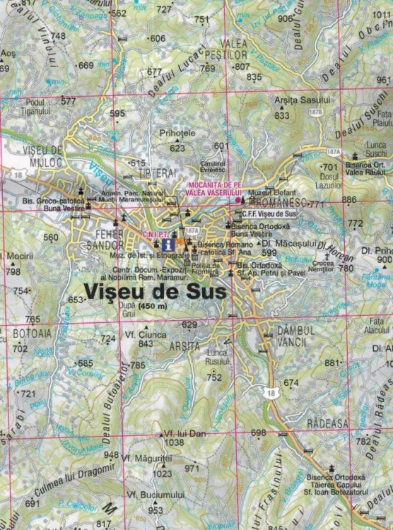 Maramuresului / Góry Marmaroskie (Maramuresz) 1:65 000. Mapa turystyczna MN08 wydawnictwa Schubert & Franzke. Fragment 2