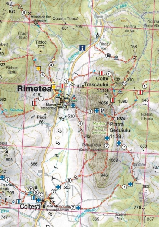 Góry Trascau 1:55 000. Mapa turystyczna MN10 wydawnictwa Schubert & Franzke. Fragment 1