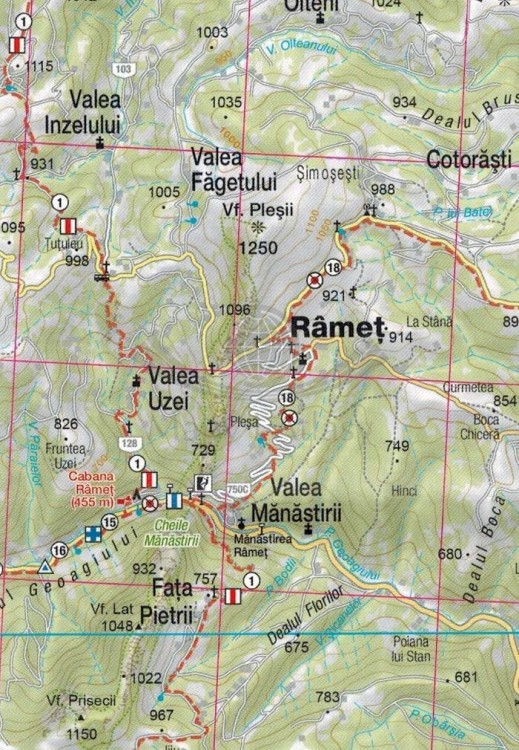 Góry Trascau 1:55 000. Mapa turystyczna MN10 wydawnictwa Schubert & Franzke. Fragment 2