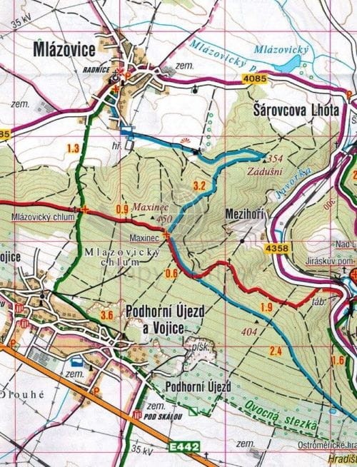 Podkarkonosze / Podkrkonosi. Mapa turystyczna 426 wydawnictwa Shocart. Fragment 2