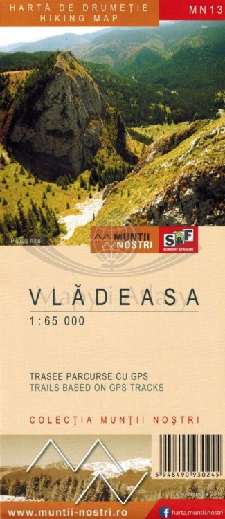 Góry Vladeasa 1:65 000. Mapa turystyczna MN13 wydawnictwa Schubert & Franzke. Okładka