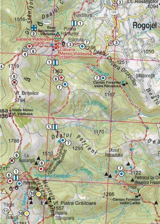 Góry Vladeasa 1:65 000. Mapa turystyczna MN13 wydawnictwa Schubert & Franzke. Fragment 2