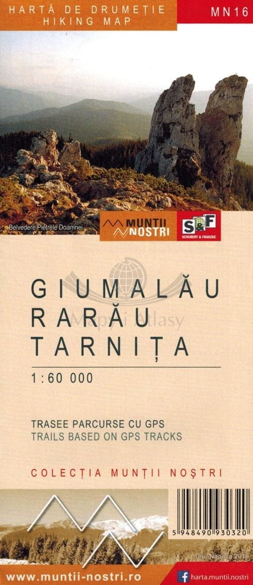 Giumalau, Rarau, Tarnita 1:60 000. Mapa turystyczna MN16. Schubert & Franzke