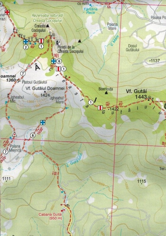 Góry Gutaiului 1:25 000. Mapa turystyczna MN20 wydawnictwa Schubert & Franzke. Fragment 1