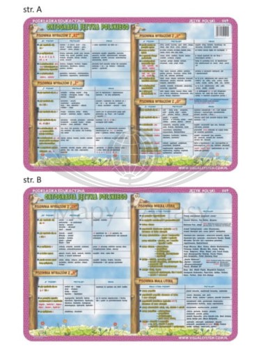 Ortografia języka polskiego. Dwustronna podkładka edukacyjna 009