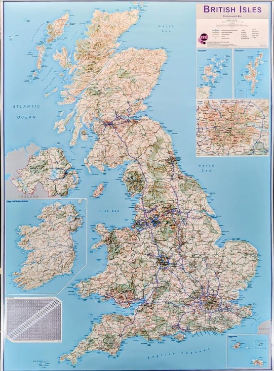 Wielka Brytania. Mapa drogowa w wersji do wpinania. Rama alu SLIM