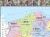 Polska w latach 1945-1956. Mapa ścienna. Drewniane półwałki. Fragment 1