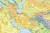 Azja 1:10 500 000. Mapa ścienna krajobrazowa. Drewniane półwałki. Fragment 1