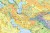 Azja 1:8 500 000. Mapa ścienna krajobrazowa. Drewniane półwałki. Fragment 1