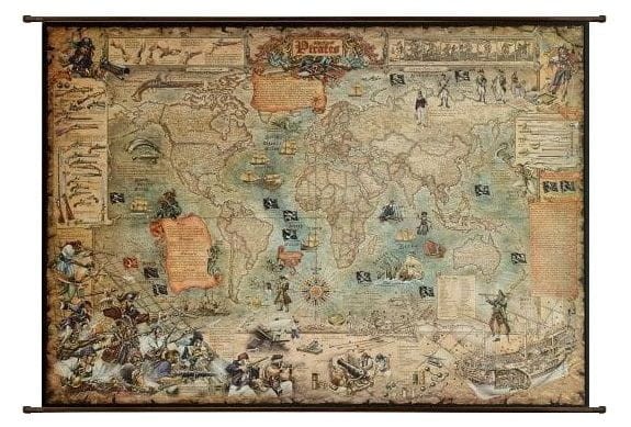 Świat Piratów. Mapa stylizowana. Wydawnictwo: Ray&Co
