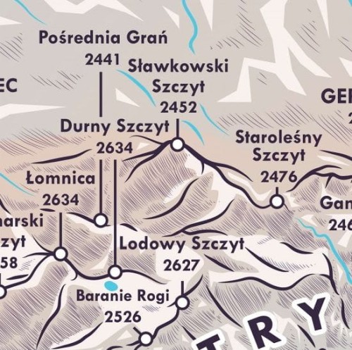 Panorama Tatr. Plansza. Fragment 1