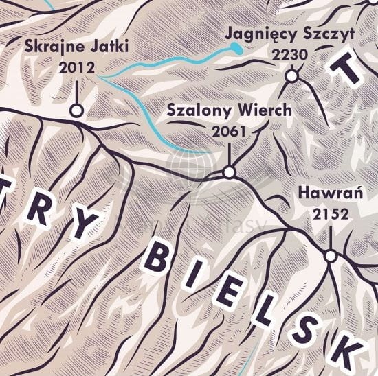 Panorama Tatr. Plansza. Fragment 2