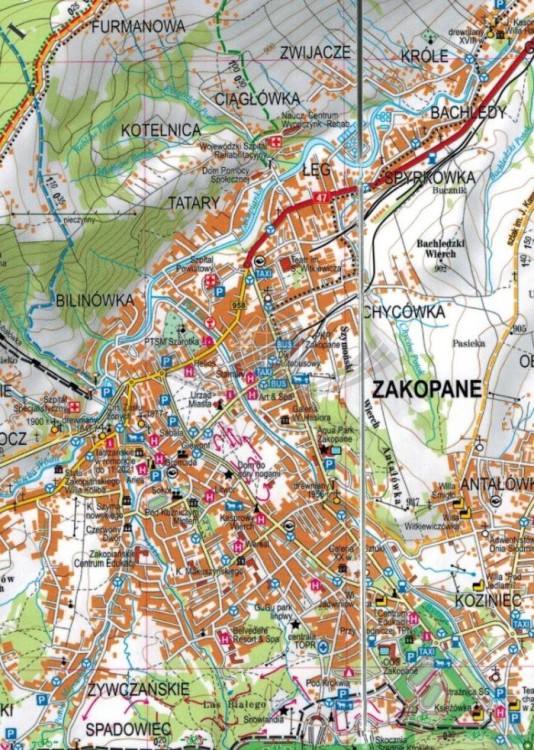 Tatry Zachodnie Polskie i Słowackie 1:30 000. Laminowana mapa turystyczna wydawnictwa ExpressMap. Fragment 4