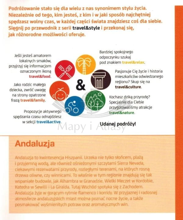 Andaluzja. Przewodnik travel&style wydawnictwa Bezdroża. Okładka tył