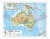 Australia. Dwustronna mapa ścienna MIDI. Fizyczna/polityczna. Strona fizyczna