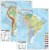Ameryka Południowa. Dwustronna mapa podręczna. Fizyczna/polityczna