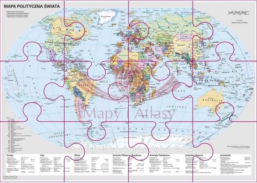 Świat. Mapa polityczna - puzzle magnetyczne XXL