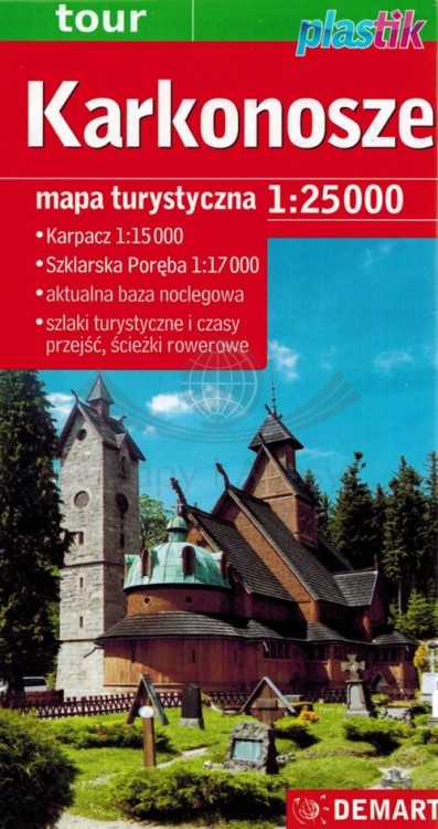 Karkonosze Polskie i Czeskie 1:25 000. Laminowana mapa turystyczna wydawnictwa Demart. Okładka