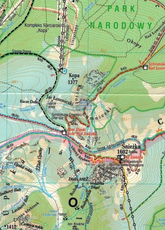 Karkonosze Polskie i Czeskie 1:25 000. Laminowana mapa turystyczna wydawnictwa Demart. Fragment 1