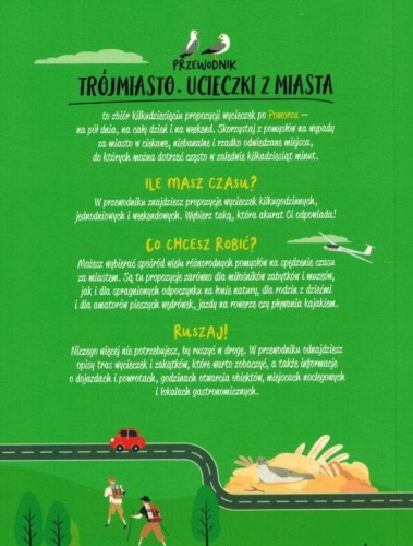 Trójmiasto. Ucieczki z miasta. Ilustrowany przewodnik weekendowy wydawnictwa Bezdroża. Okładka tył
