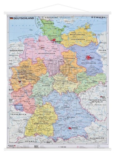 Niemcy 1:1 000 000. Mapa ścienna administracyjna